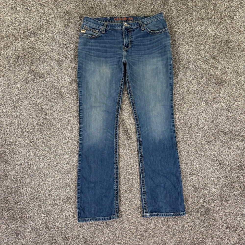 Cinch Ian Slim Bootcut Fit Jeans Mens 35x34 Blue Medium Wash Denim Western Work